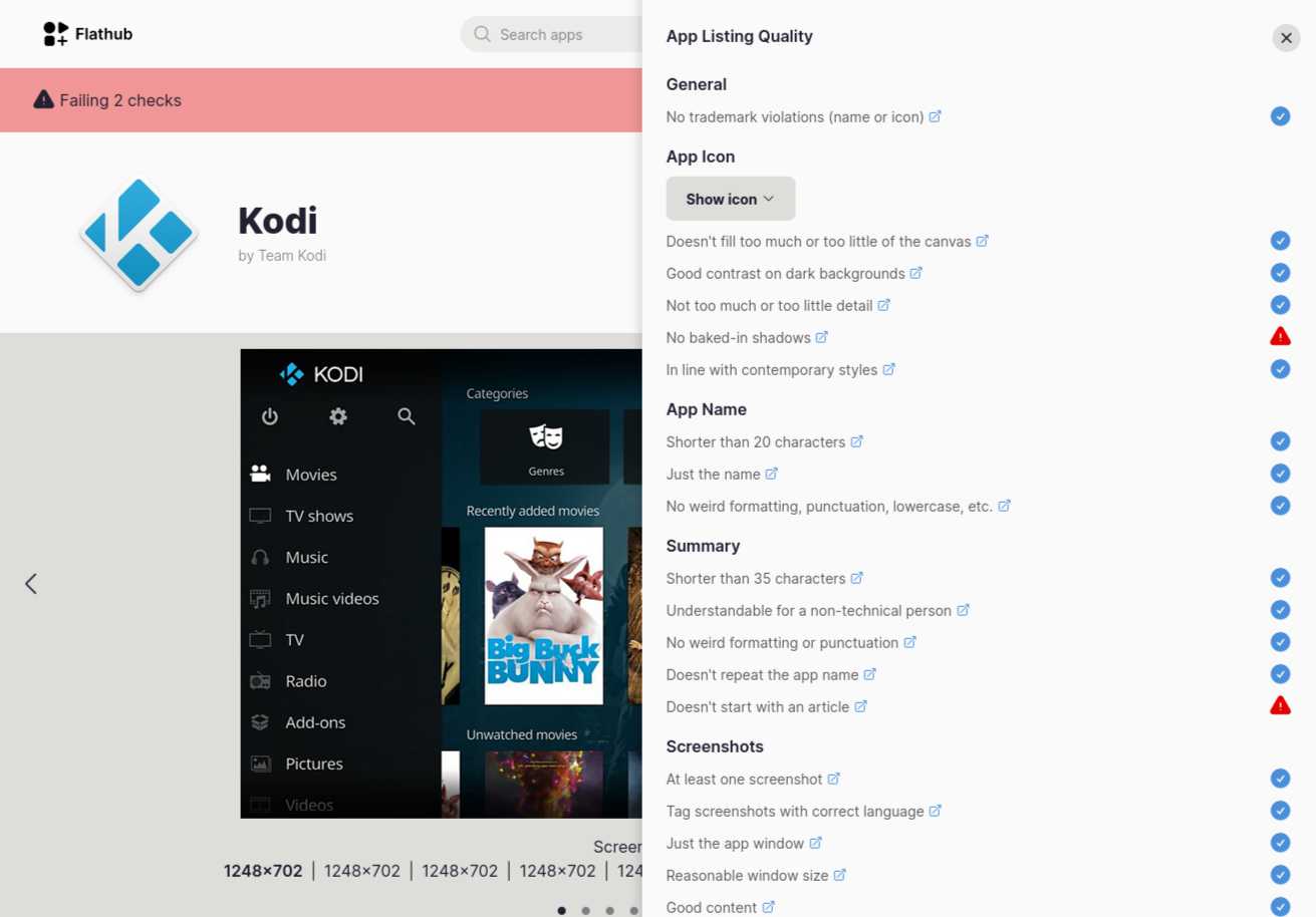 Developer-facing UI exposing the metadata ratings